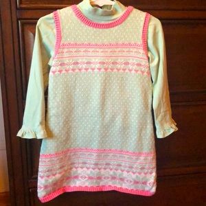 Baby Gap Mint & Pink Sweater Dress SET